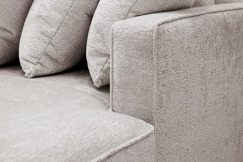 Rossita 5-seters Høyrevendt U-formet Dyp Sofa med Divan og Sjeselong i Chenille - Grå / Brun - Møbler - Sofaer - U-sofa