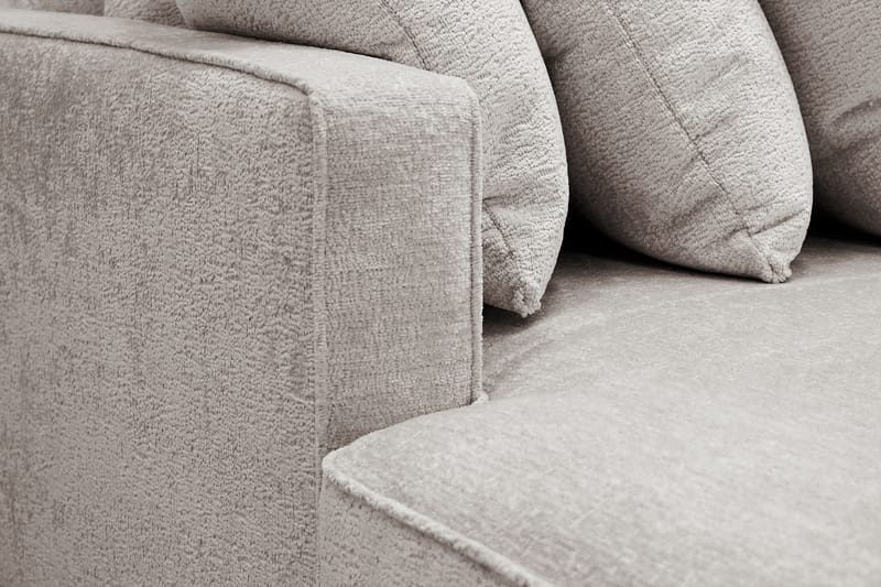 Rossita 5-seters Høyrevendt U-formet Dyp Sofa med Divan og Sjeselong i Chenille - Grå / Brun - Møbler - Sofaer - U-sofa