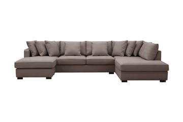 Rossita 5-seters Høyrevendt U-formet Dyp Sofa med Divan og Sjeselong i Stoff