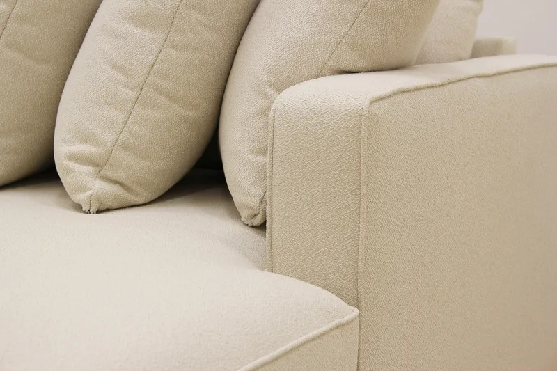 Rossita 5-seters Venstrevendt U-formet Dyp Sofa med Divan og Sjeselong i Bouclé - Beige - Møbler - Sofaer - U-sofa