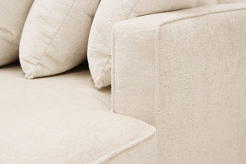 Rossita 5-seters Venstrevendt U-formet Dyp Sofa med Divan og Sjeselong i Chenille - Trenza 06, Beige Chenille - Møbler - Sofaer - U-sofa
