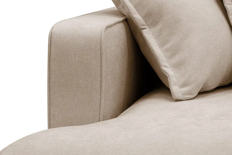 Rossita Luksus 5-seters høyrevendt U-formet ekstra dyp sofa med divan og sjeselong i stoff - Lysebrun - Møbler - Sofaer - U-sofa