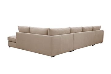Rossita Luksus 5-seters høyrevendt U-formet ekstra dyp sofa med divan og sjeselong i stoff - Lysebrun - Møbler - Sofaer - U-sofa