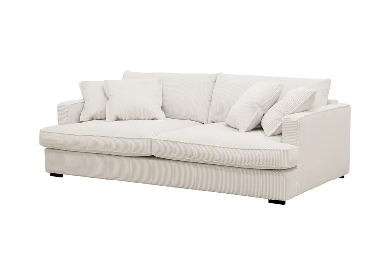 Rossita Lyx 2,5-seter Ekstra dyp Sofa i Kordfl øyel - Naturhvit - Møbler - Sofaer - Sofa 3 seter