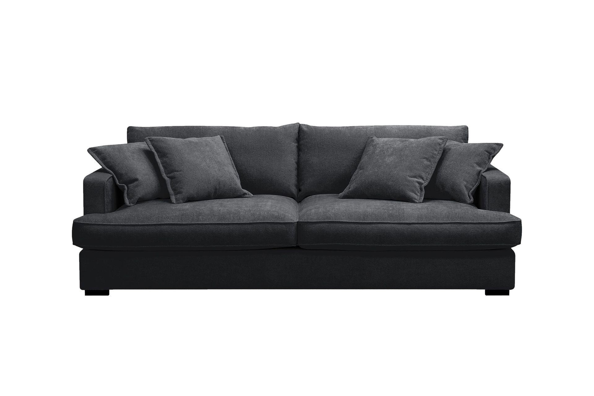 Rossita Lyx 2,5-seters ekstra dyp sofa i chenille - Svart