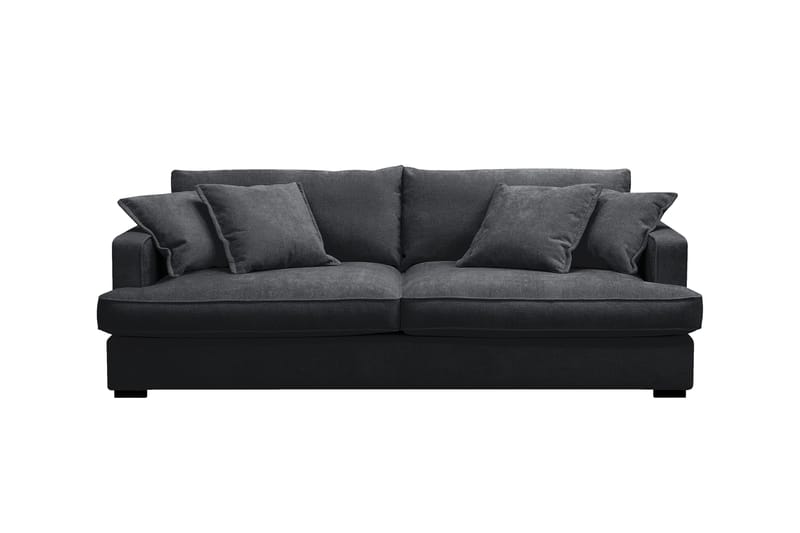 Rossita Lyx 2,5-seters ekstra dyp sofa i chenille - Svart - Møbler - Sofaer - Sofa 3 seter