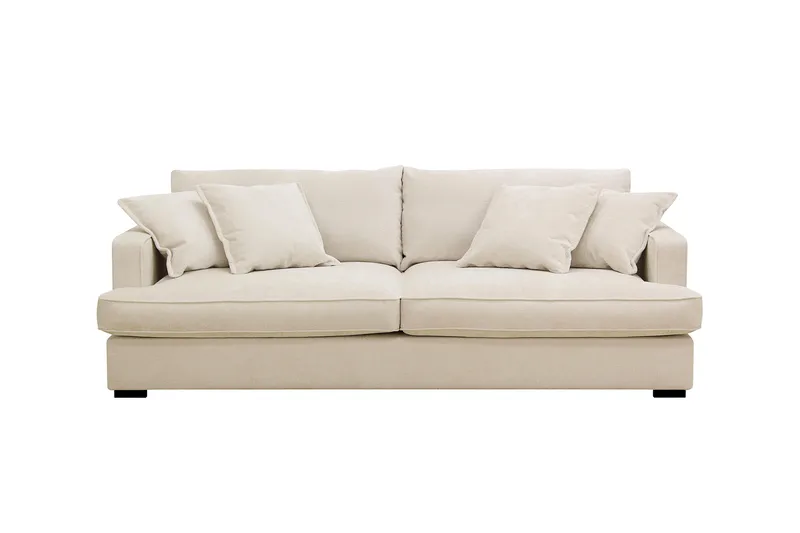 Rossita Lyx 2,5-seters ekstra dyp sofa i chenille - Trenza 06, Beige Chenille - Møbler - Sofaer - Sofa 3 seter