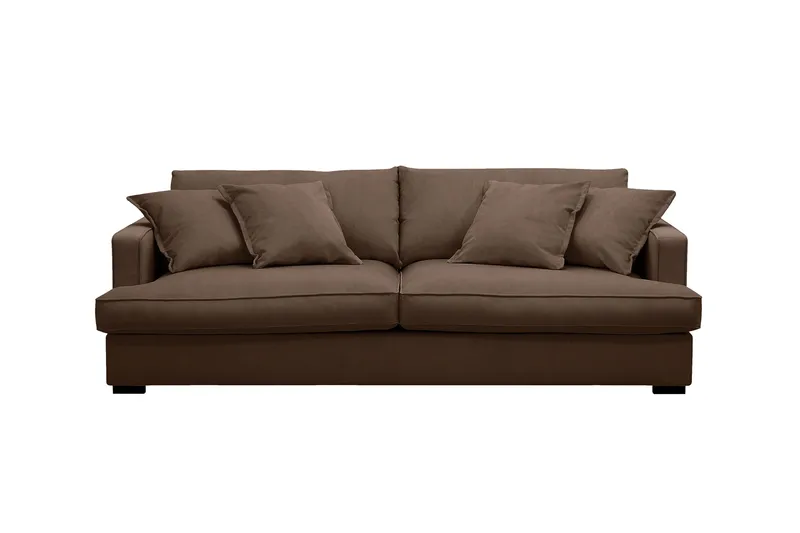 Rossita Lyx 2,5-seters ekstra dyp sofa i kordfløyel, Mørkebrun