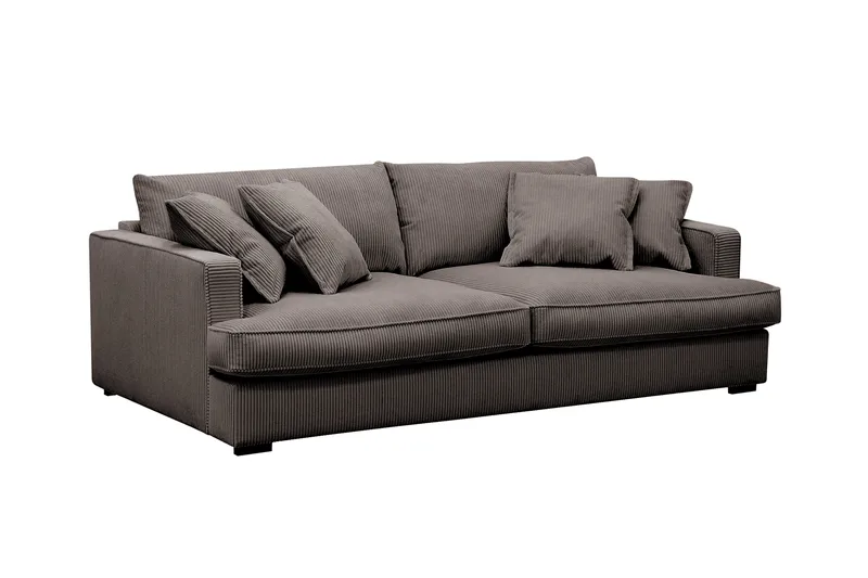 Rossita Lyx 2,5-seters ekstra dyp sofa i kordfløyel - Mørkegrå - Møbler - Sofaer - Sofa 3 seter