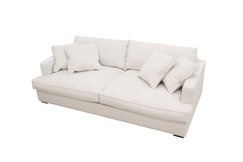 Rossita Lyx 2,5-seters ekstra dyp sofa i kordfløyel - Naturhvit - Møbler - Sofaer - Sofa 3 seter