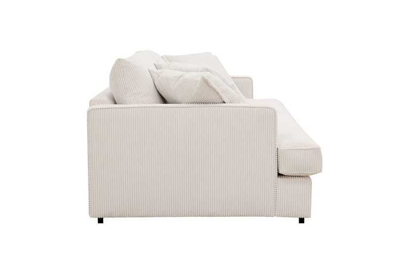 Rossita Lyx 2,5-seters ekstra dyp sofa i kordfløyel - Naturhvit - Møbler - Sofaer - Sofa 3 seter