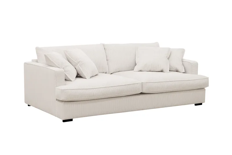 Rossita Lyx 2,5-seters ekstra dyp sofa i kordfløyel - Offwhite - Møbler - Sofaer - Sofa 3 seter