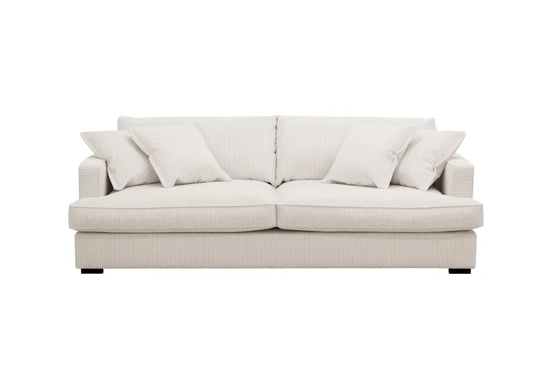 Rossita Lyx 2,5-seters ekstra dyp sofa i kordfløyel, Offwhite