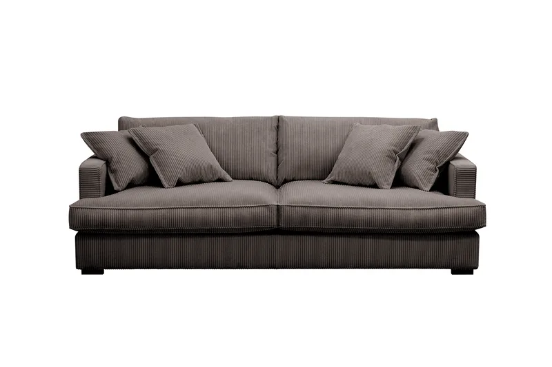 Rossita Lyx 2,5-seters ekstra dyp sofa i kordfløyel, Taupe