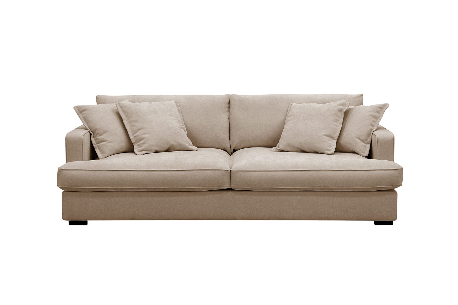 Rossita Lyx 2,5-seters ekstra dyp sofa i stoff - Lysebrun