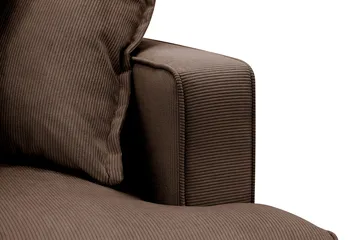 Rossita Lyx 3,5-seters Ekstra Dyp Sofa i Kordfløyel - Brun - Møbler - Sofaer - 4 seter sofa