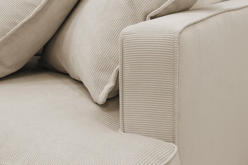 Rossita Lyx 3,5-seters Ekstra Dyp Sofa i Kordfløyel - Greige - Møbler - Sofaer - 4 seter sofa