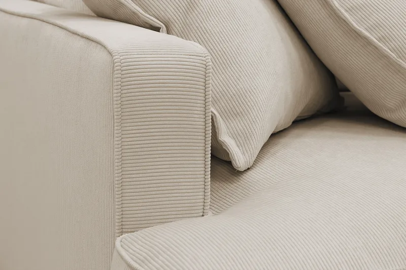 Rossita Lyx 3,5-seters Ekstra Dyp Sofa i Kordfløyel - Greige - Møbler - Sofaer - 4 seter sofa