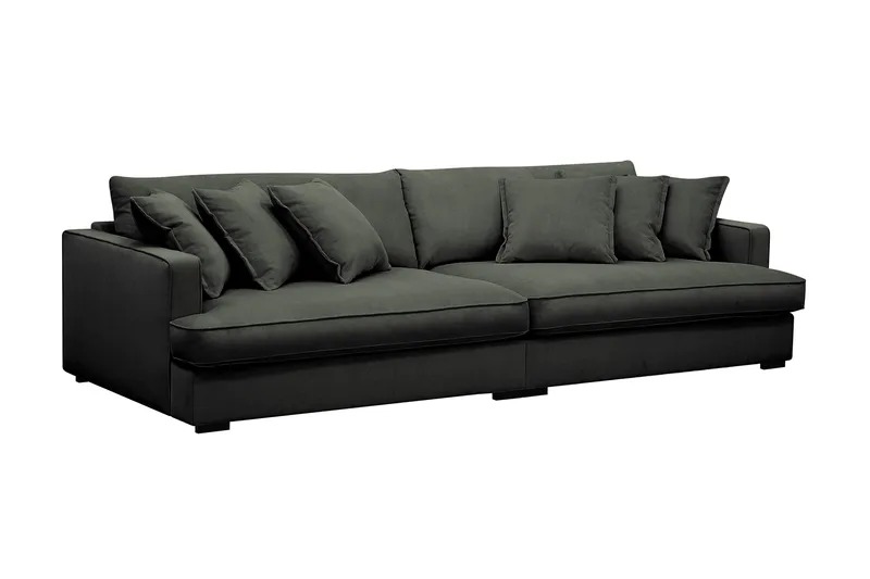 Rossita Lyx 3,5-seters Ekstra Dyp Sofa i Kordfløyel - Mørk grønn - Møbler - Sofaer - 4 seter sofa