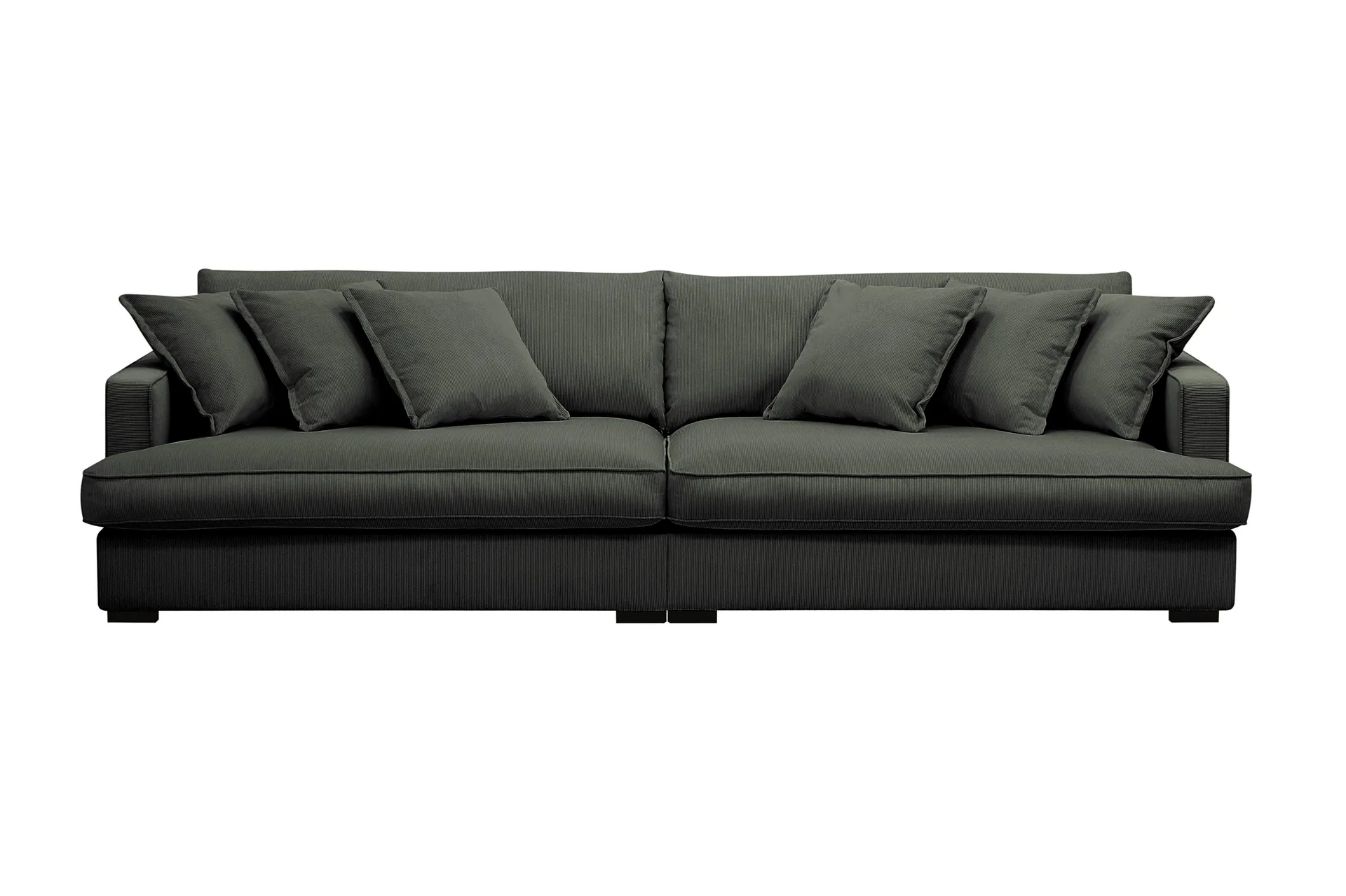 Rossita Lyx 3,5-seters Ekstra Dyp Sofa i Kordfløyel - Mørk grønn