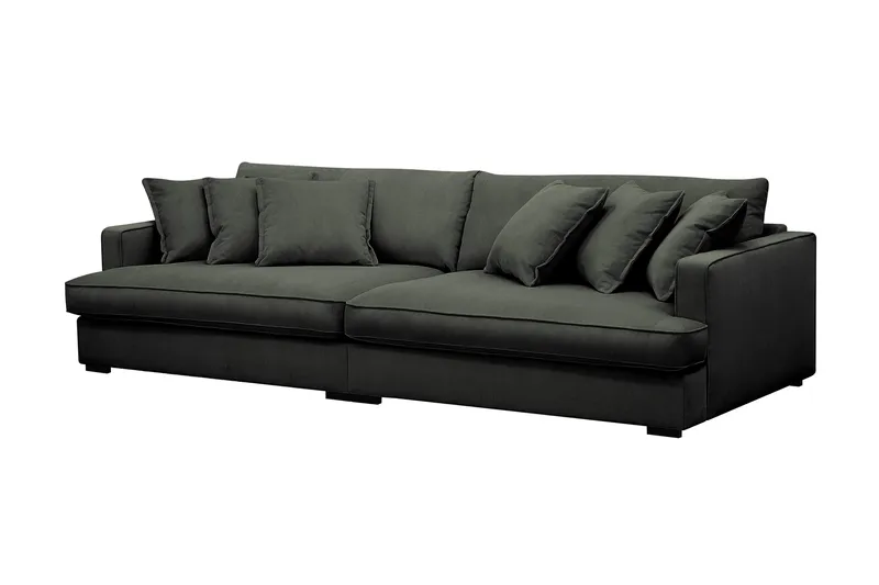 Rossita Lyx 3,5-seters Ekstra Dyp Sofa i Kordfløyel - Mørk grønn - Møbler - Sofaer - 4 seter sofa