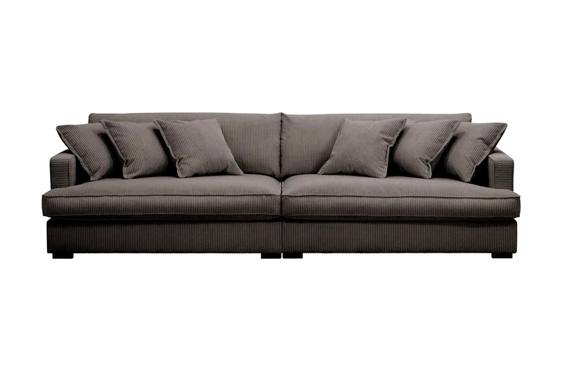 Rossita Lyx 3,5-seters Ekstra Dyp Sofa i Kordfløyel - Mørkegrå - Møbler - Sofaer - 4 seter sofa
