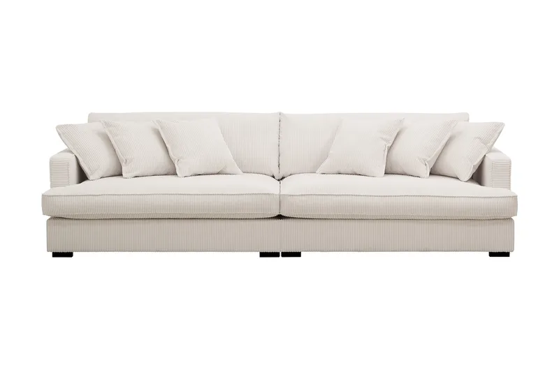 Rossita Lyx 3,5-seters Ekstra Dyp Sofa i Kordfløyel - Offwhite - Møbler - Sofaer - 4 seter sofa