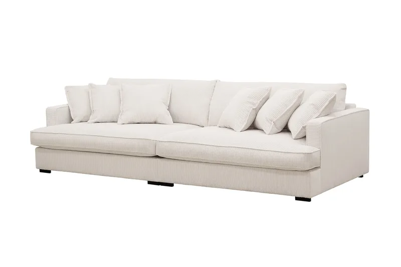 Rossita Lyx 3,5-seters Ekstra Dyp Sofa i Kordfløyel - Offwhite - Møbler - Sofaer - 4 seter sofa