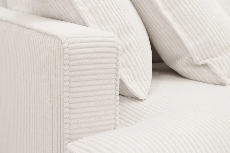 Rossita Lyx 3,5-seters Ekstra Dyp Sofa i Kordfløyel - Offwhite - Møbler - Sofaer - 4 seter sofa