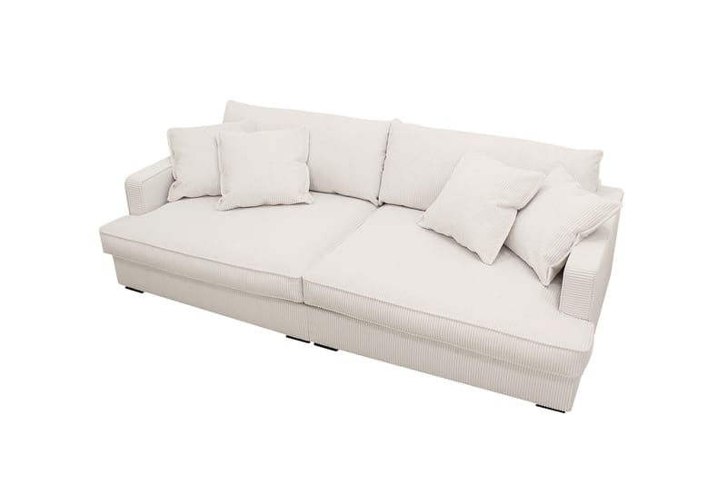 Rossita Lyx 3-seter Ekstra dyp Sofa i Kordfløyel - Naturhvit - Møbler - Sofaer - Sofa 3 seter