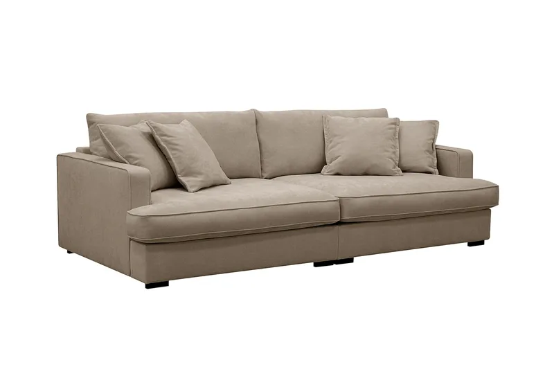 Rossita Lyx 3-seter Ekstra dyp Sofa i Stoff - Brun - Møbler - Sofaer - Sofa 3 seter