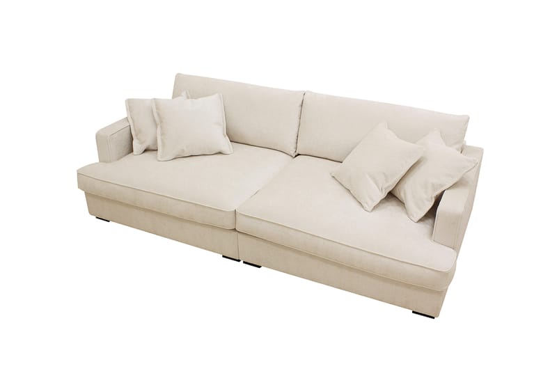 Rossita Lyx 3-seters ekstra dyp sofa i chenille - Beige - Møbler - Sofaer - Sofa 3 seter