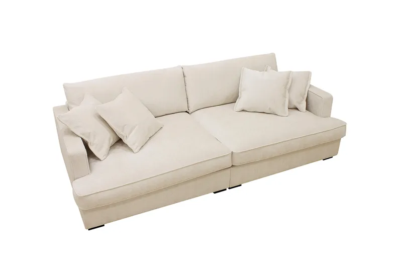 Rossita Lyx 3-seters ekstra dyp sofa i chenille - Beige - Møbler - Sofaer - Sofa 3 seter