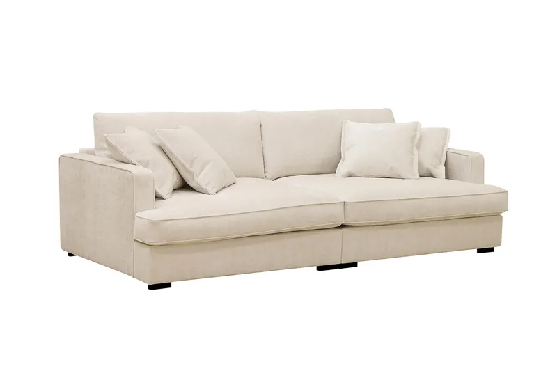 Rossita Lyx 3-seters ekstra dyp sofa i chenille - Beige - Møbler - Sofaer - Sofa 3 seter
