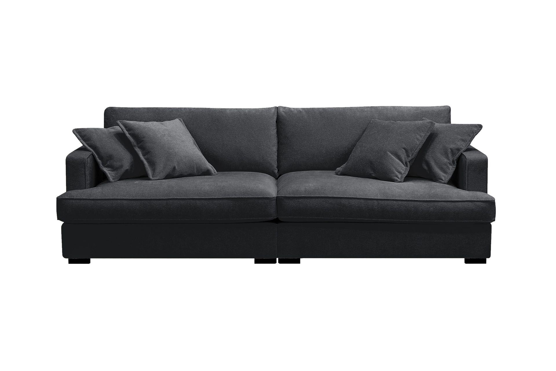 Rossita Lyx 3-seters ekstra dyp sofa i chenille - Svart