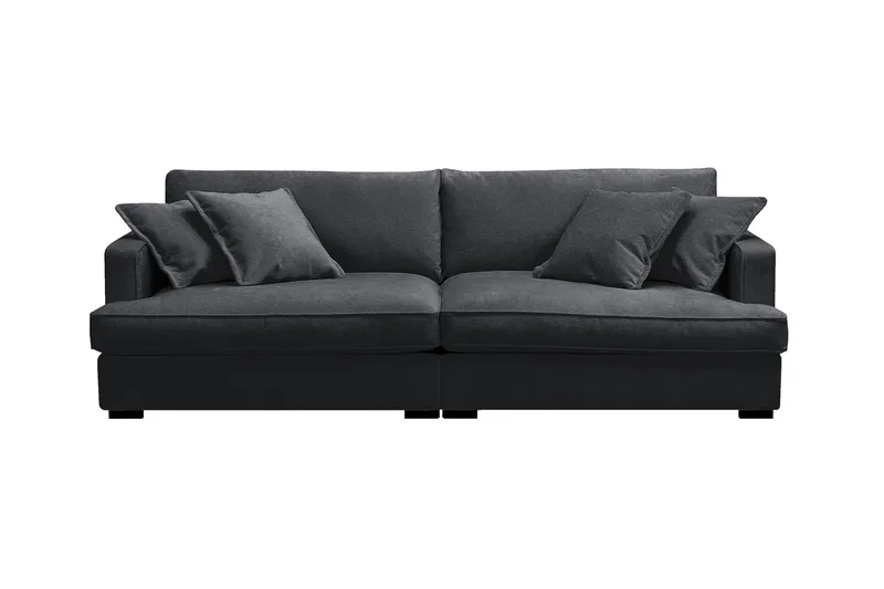 Rossita Lyx 3-seters ekstra dyp sofa i chenille - Svart - Møbler - Sofaer - Sofa 3 seter