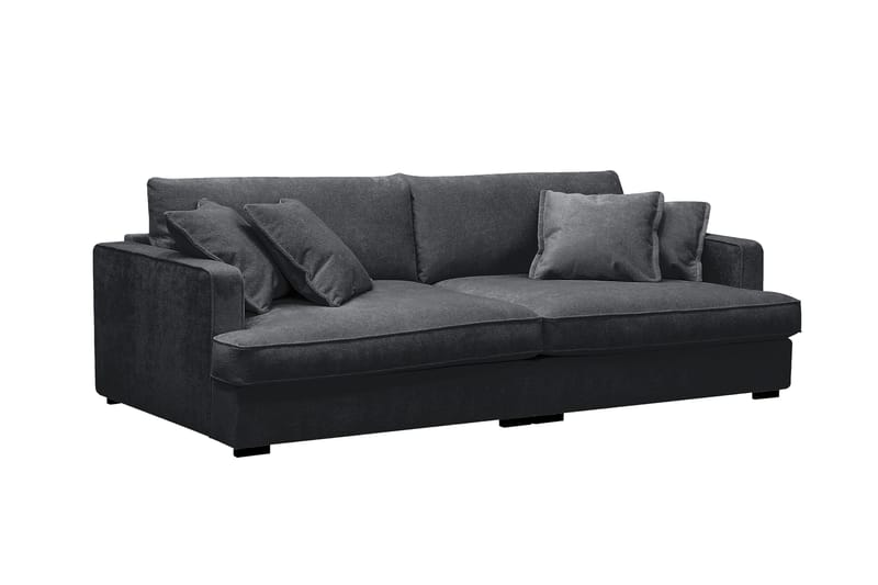 Rossita Lyx 3-seters ekstra dyp sofa i chenille - Svart - Møbler - Sofaer - Sofa 3 seter