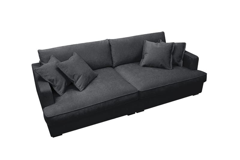 Rossita Lyx 3-seters ekstra dyp sofa i chenille - Svart - Møbler - Sofaer - Sofa 3 seter