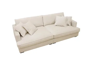 Rossita Lyx 3-seters ekstra dyp sofa i chenille - Trenza 06, Beige Chenille - Møbler - Sofaer - Sofa 3 seter