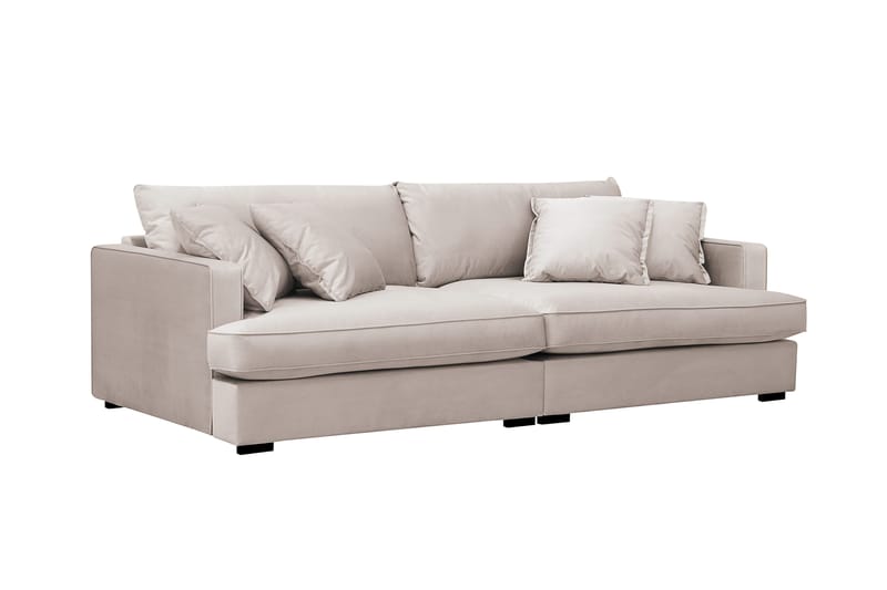 Rossita Lyx 3-seters ekstra dyp sofa i fløyel - Beige - Møbler - Sofaer - Fløyel sofaer