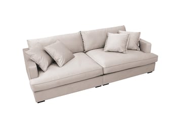 Rossita Lyx 3-seters ekstra dyp sofa i fløyel - Beige - Møbler - Sofaer - Fløyel sofaer