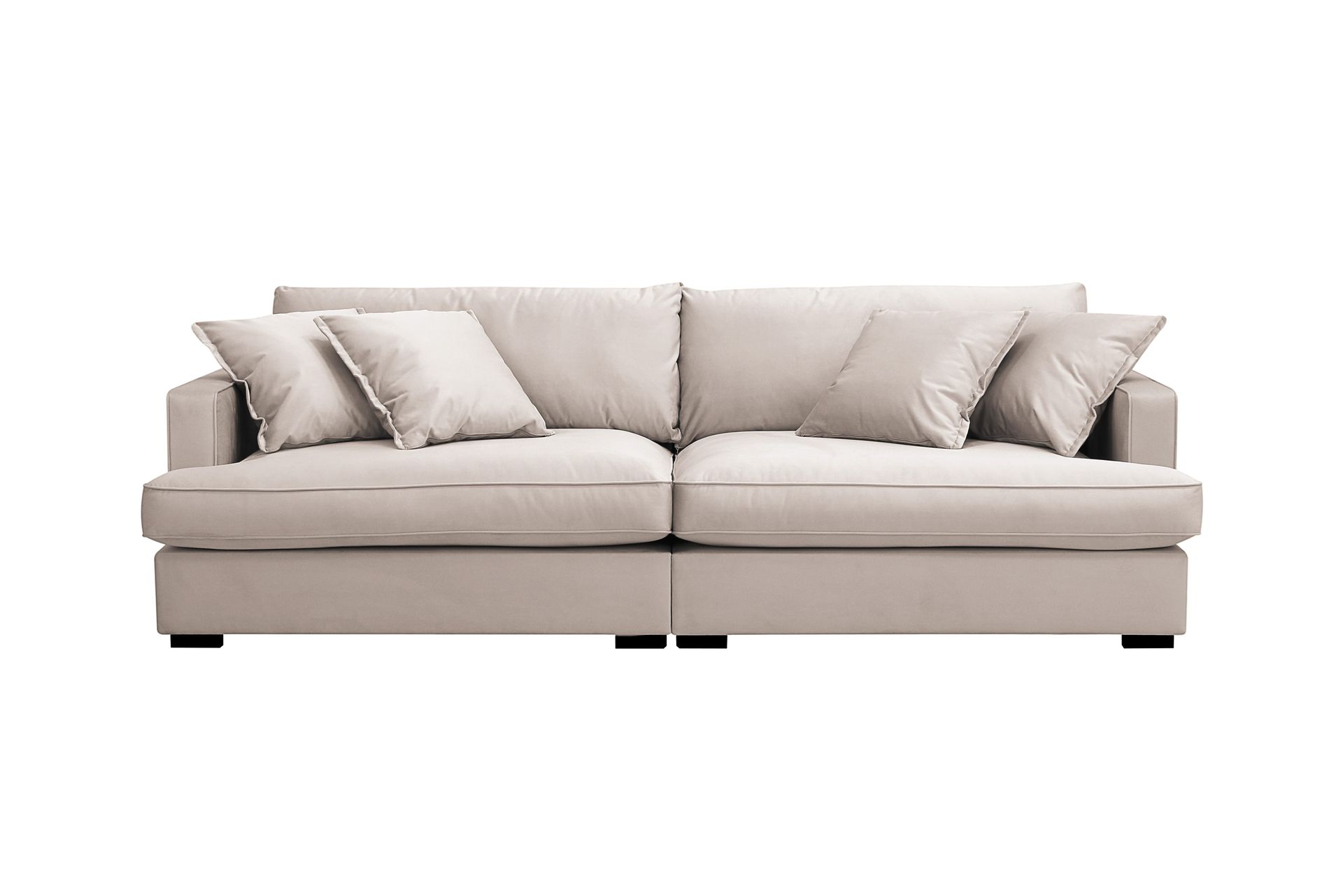 Rossita Lyx 3-seters ekstra dyp sofa i fløyel - Beige