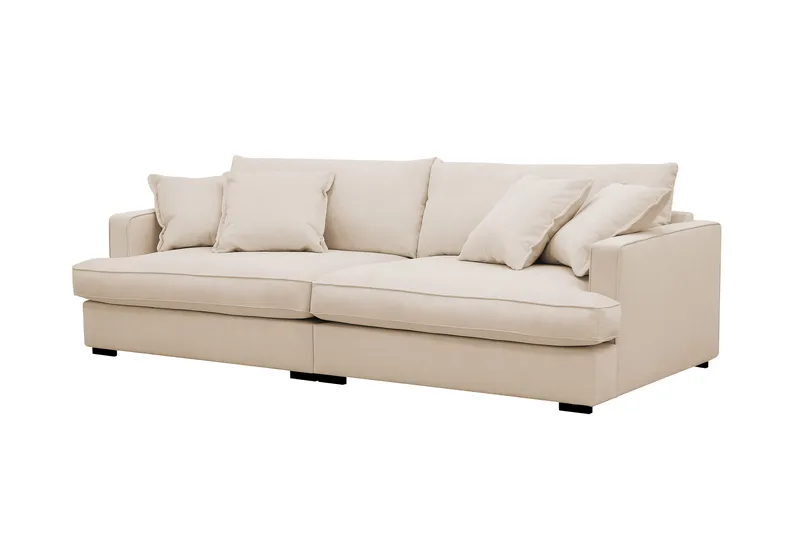 Rossita Lyx 3-seters ekstra dyp sofa i manchester - Beige - Møbler - Sofaer - Sofa 3 seter