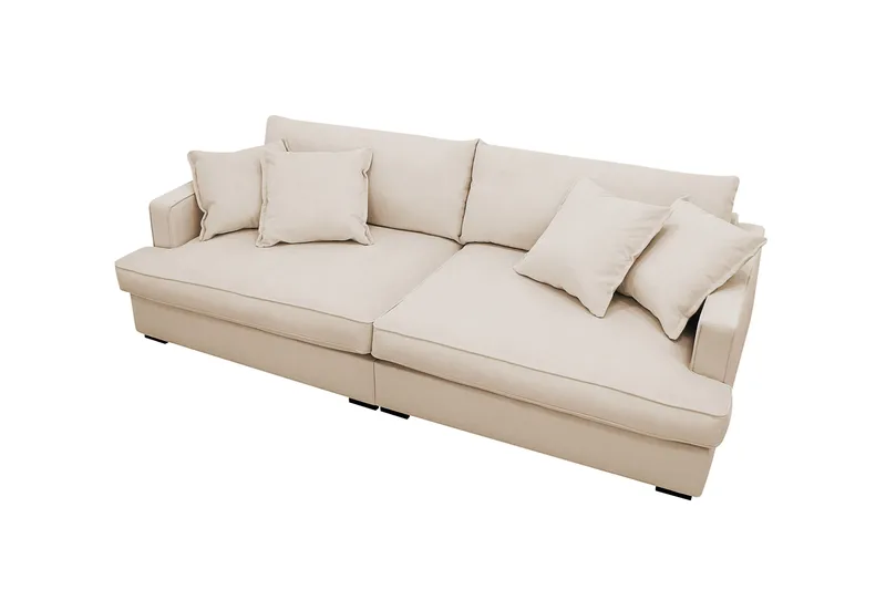Rossita Lyx 3-seters ekstra dyp sofa i manchester - Beige - Møbler - Sofaer - Sofa 3 seter