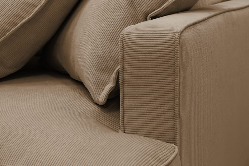 Rossita Lyx 3-seters ekstra dyp sofa i manchester - Lysebrun - Møbler - Sofaer - Sofa 3 seter