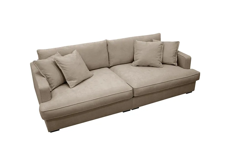 Rossita Lyx 3-seters ekstra dyp sofa i stoff - Brun - Møbler - Sofaer - Sofa 3 seter