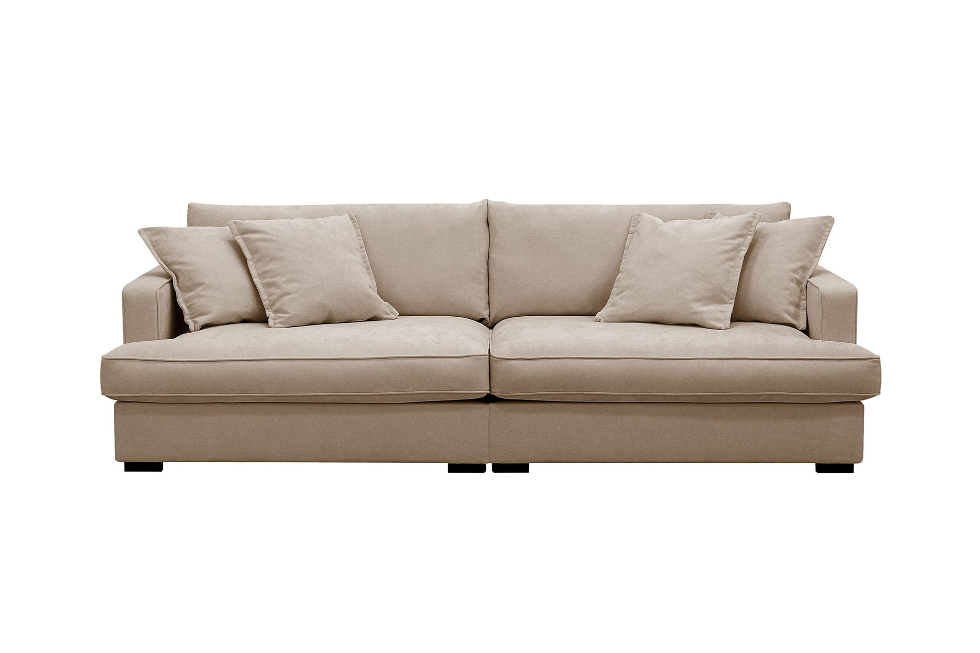 Rossita Lyx 3-seters ekstra dyp sofa i stoff - Lysebrun