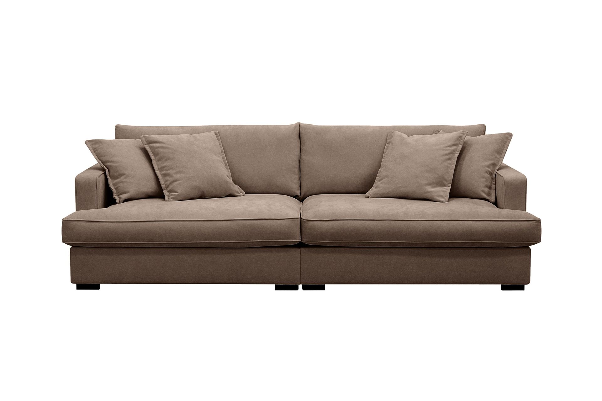 Rossita Lyx 3-seters ekstra dyp sofa i stoff - Mørkebrun