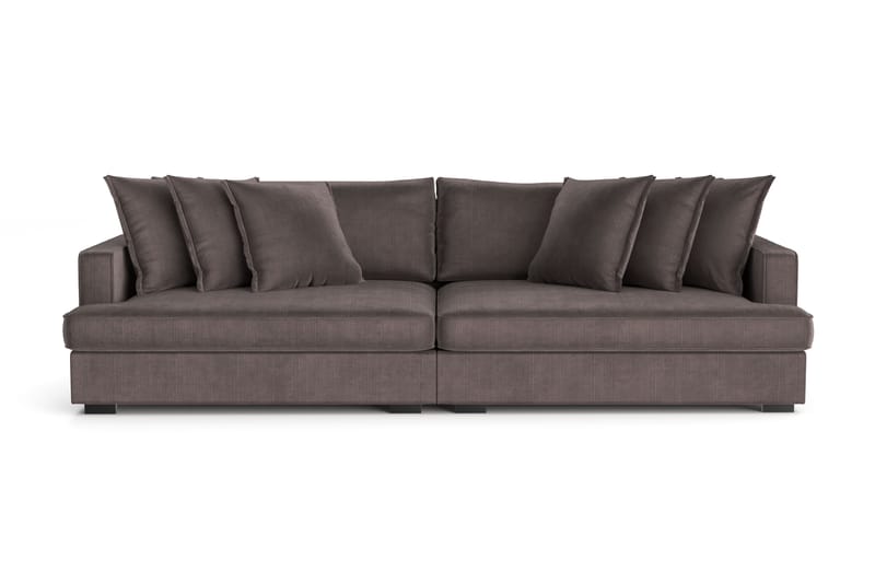 Rossita Lyx 4-seter Ekstra dyp Manchestersofa, Mørkegrå Kordfløyel