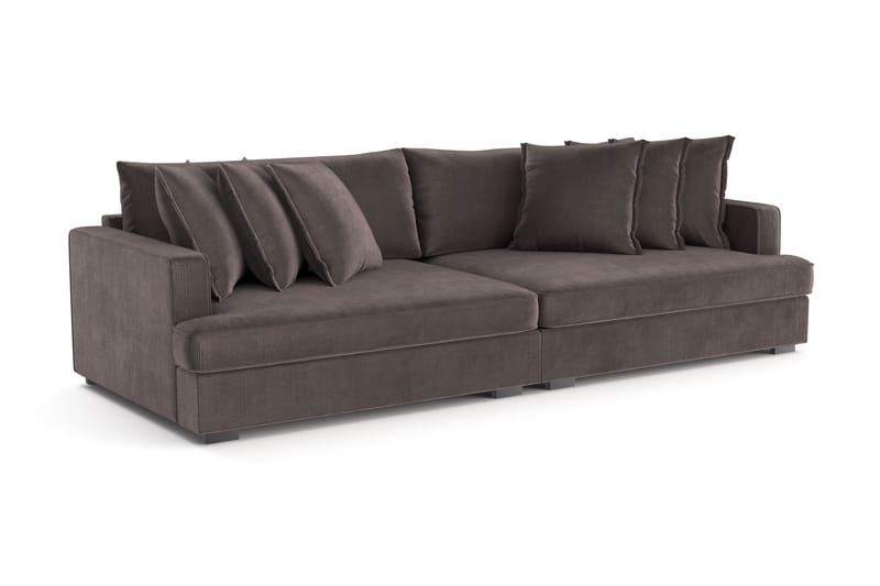 Rossita Lyx 4-seter Ekstra dyp Manchestersofa - Mørkegrå Kordfløyel - Møbler - Sofaer - Fløyel sofaer